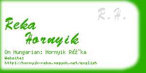 reka hornyik business card